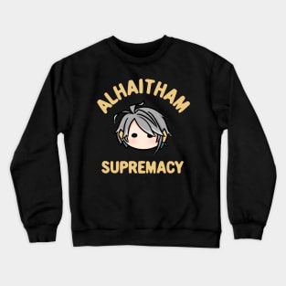 Genshin Impact Alhaitham supremacy chibi head | Morcaworks! Crewneck Sweatshirt